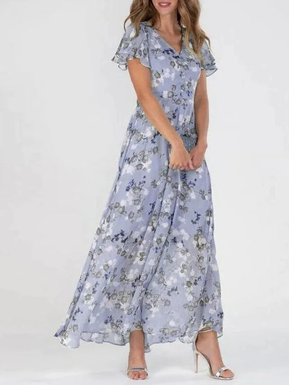 Sweet Blossom Ruffle Maxi Dress