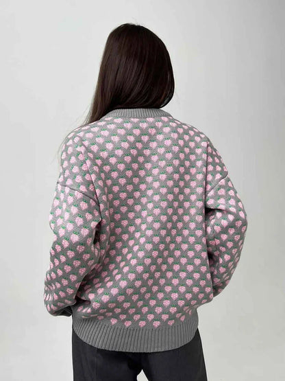 Cozy Strawberry Knit Sweater