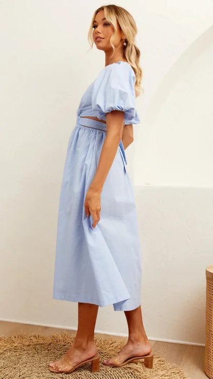 Sweet Bloom Puff Sleeve Dress