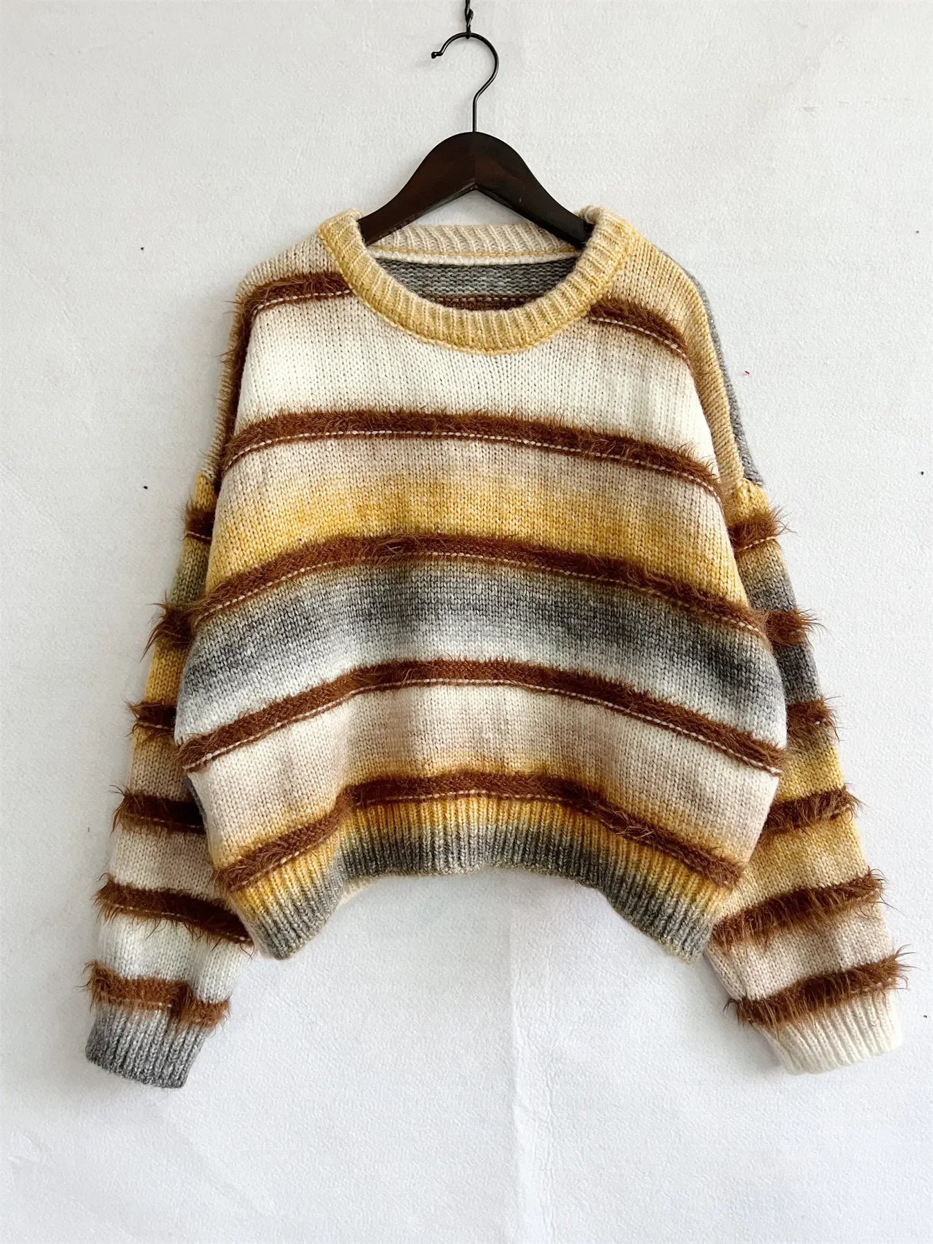 Cozy Gradient Stripe Knit Sweater