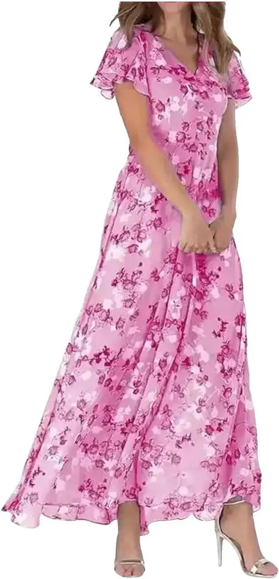 Sweet Blossom Ruffle Maxi Dress