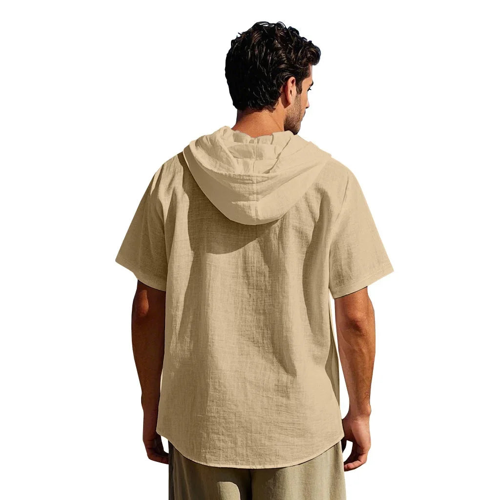 Lightweight Linen Hooded Summer Shirt