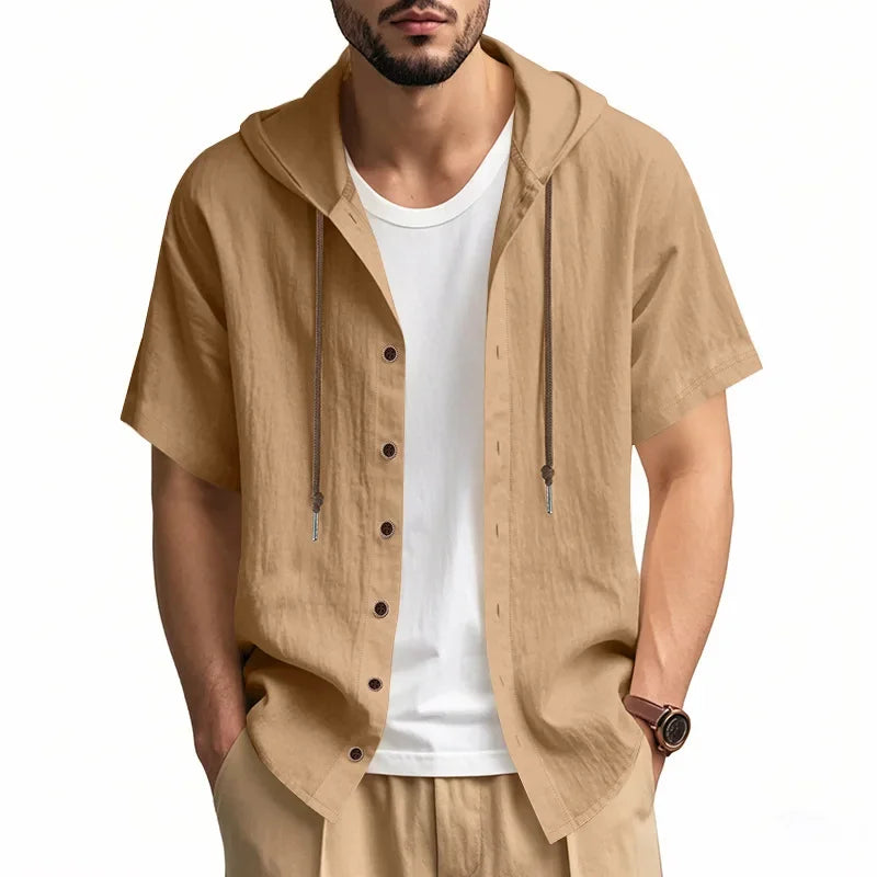 Lightweight Linen Hooded Summer Shirt