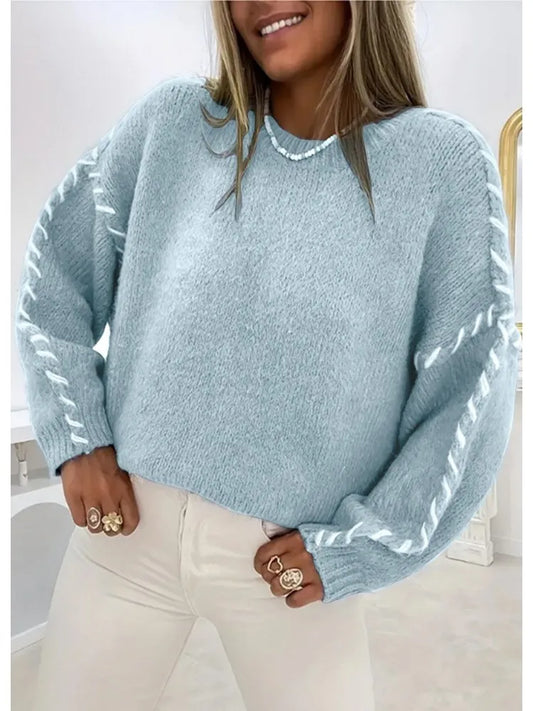 Vintage Elegance Casual Knit Sweater