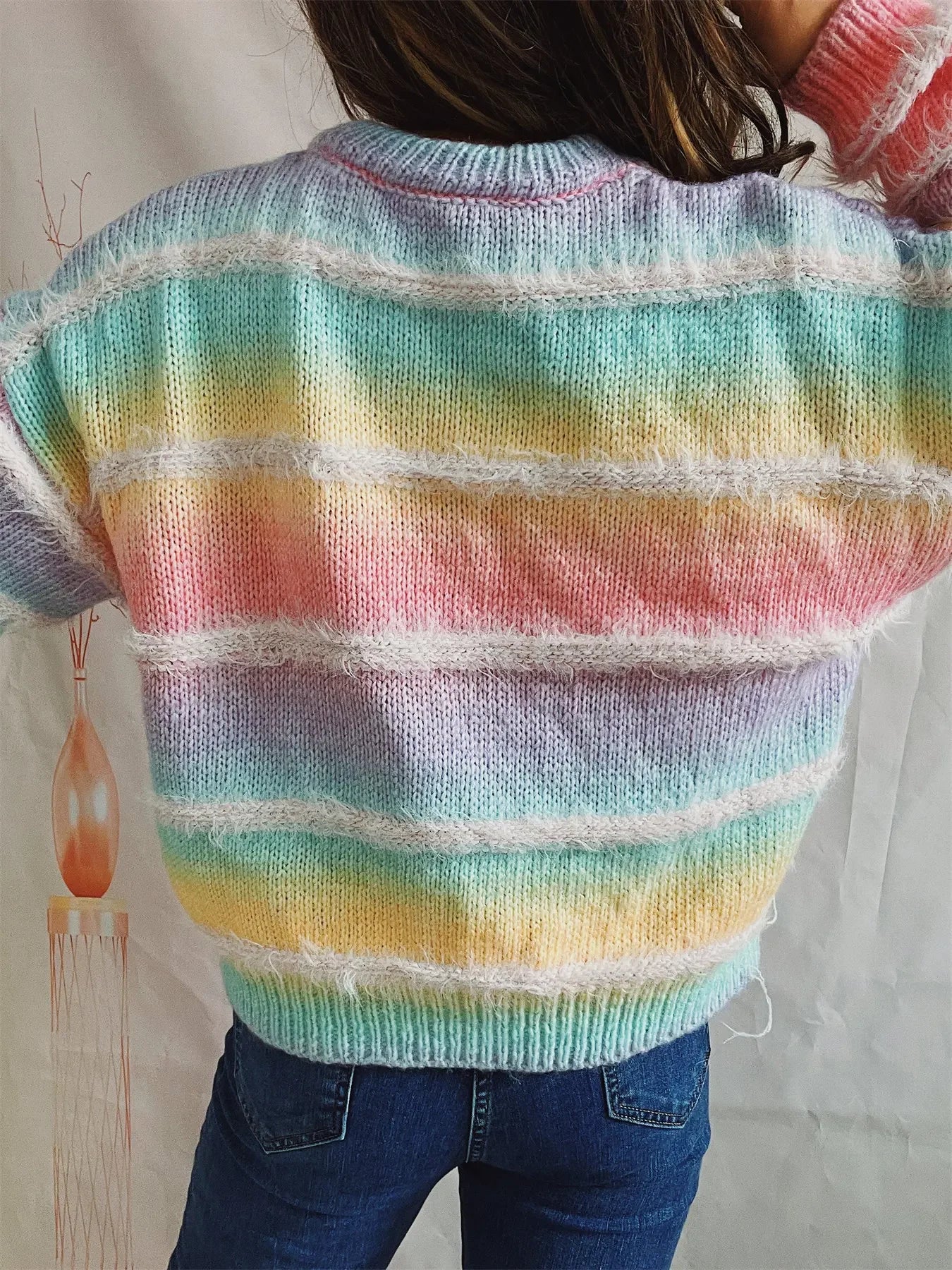 Cozy Gradient Stripe Knit Sweater