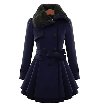 Velvet Line Plus Wool A-Line Coat