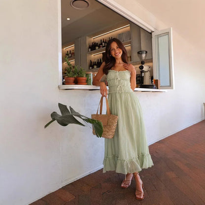 Elegant Slash Neck Holiday Maxi Dress