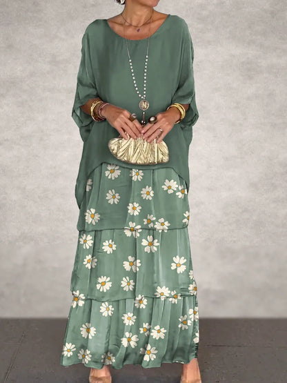 Artistic Loose-Fit Maxi Dress