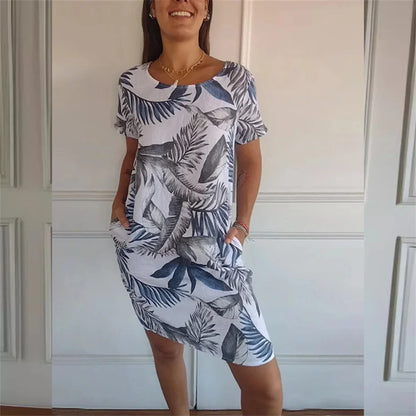 Effortless Printed Knee-Length Dress