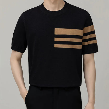 British Style Color-Block Knit Tee