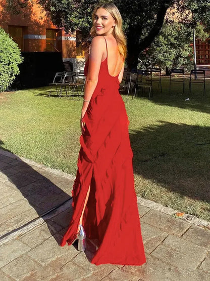 Open-Back Slimming Maxi Dress