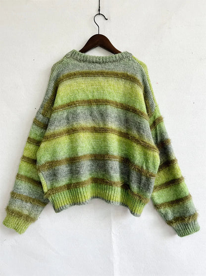 Cozy Gradient Stripe Knit Sweater