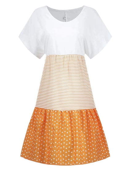 Retro Charm Stripe & Dot Dress