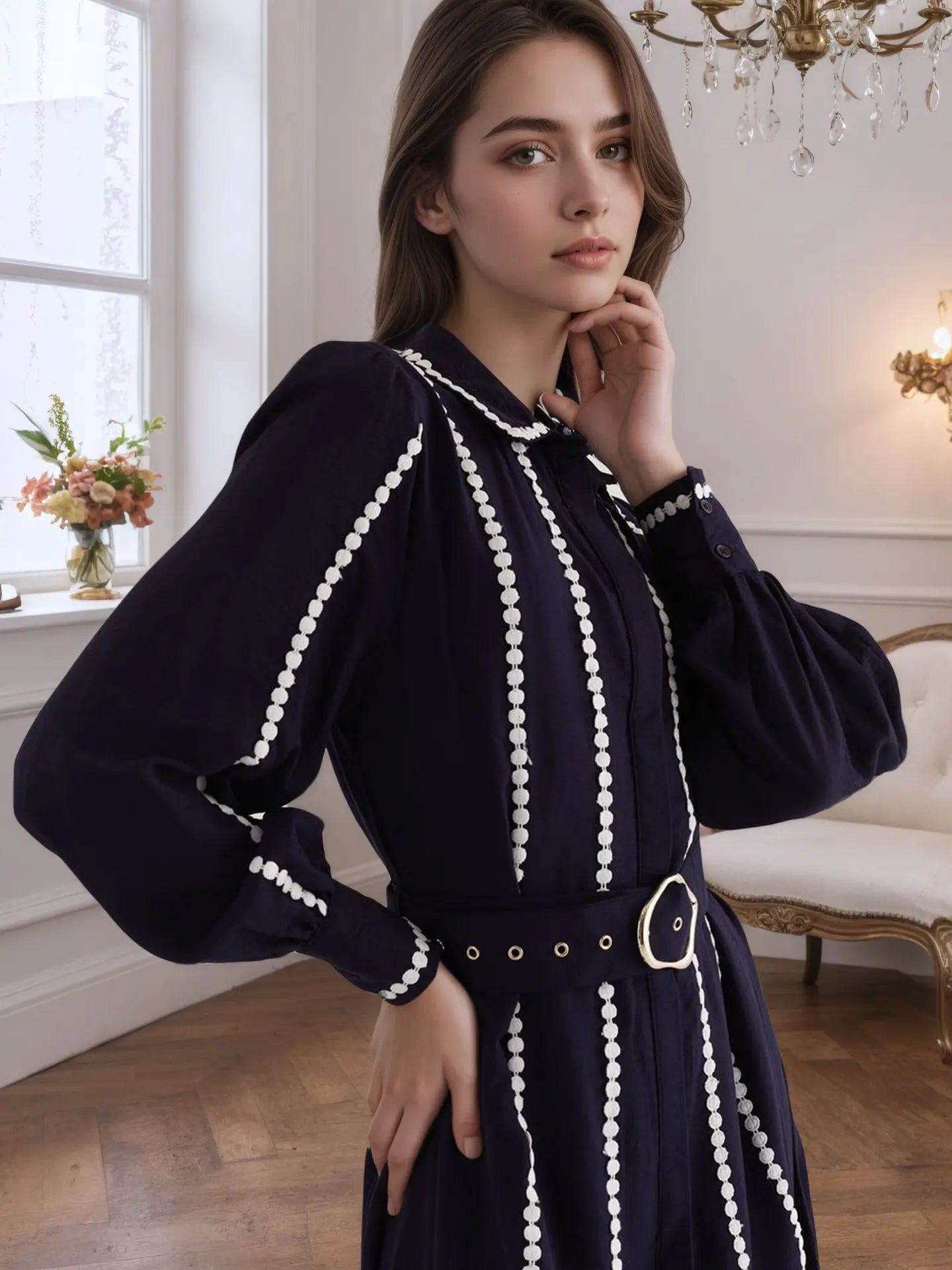 Stripe Muse Ruffle Shirt Dress