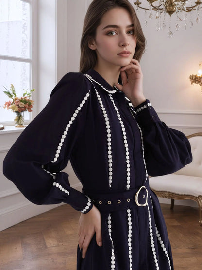 Stripe Muse Ruffle Shirt Dress
