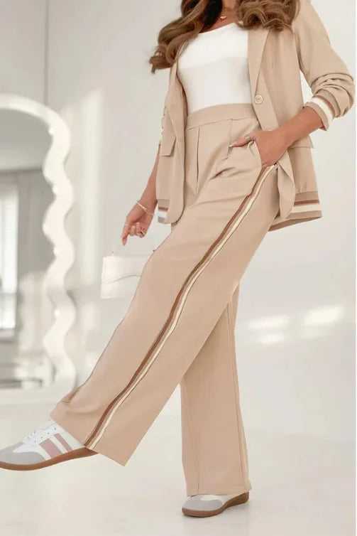 Women’s Stylish Button Coat Pant Set