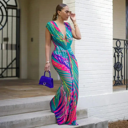 Spring Luxe V-Neck Ruffle Dress