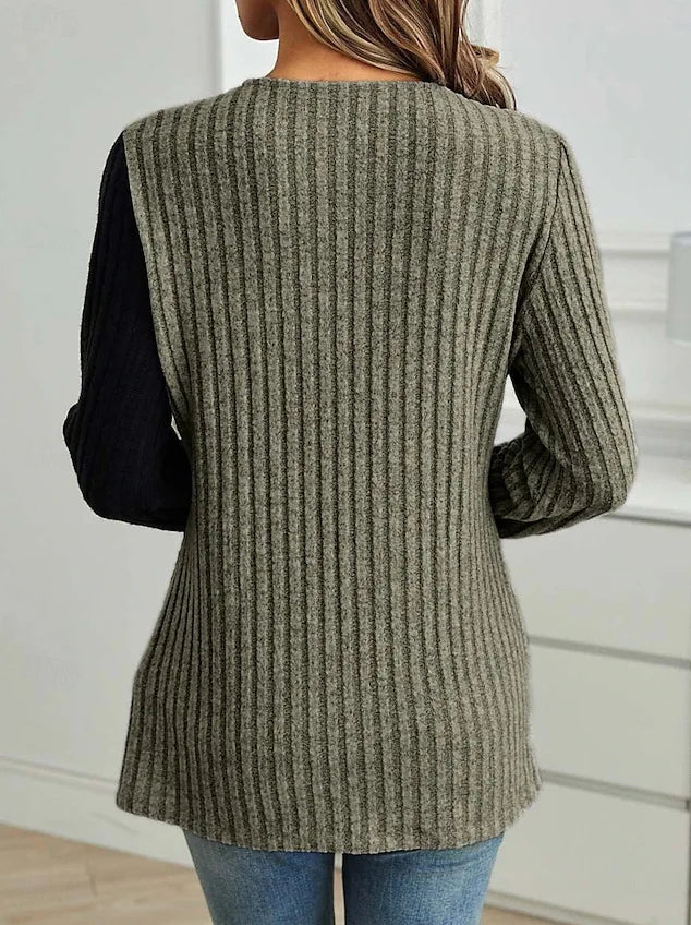 Lace Echo Cross-Hem Knit Top