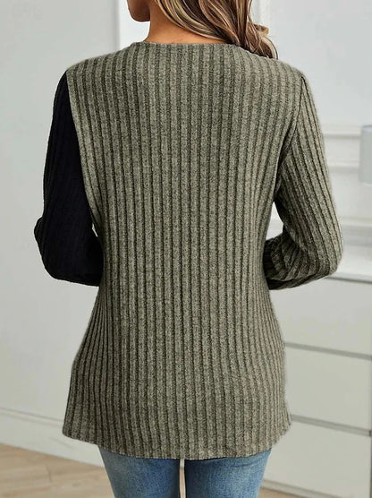 Lace Echo Cross-Hem Knit Top