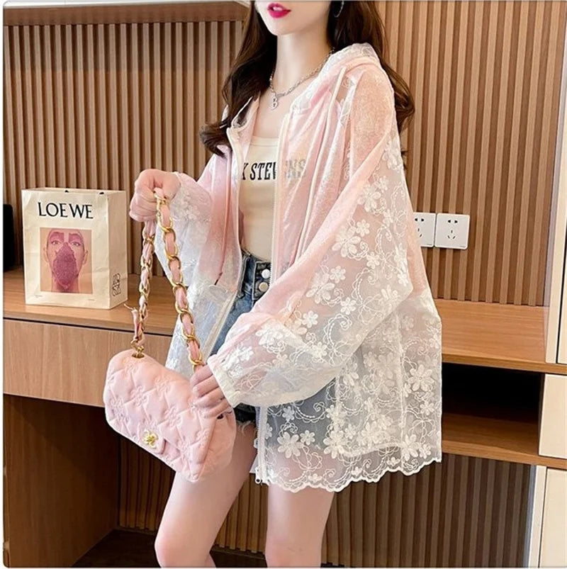 LaceBreeze Mesh Patch Hooded Jacket