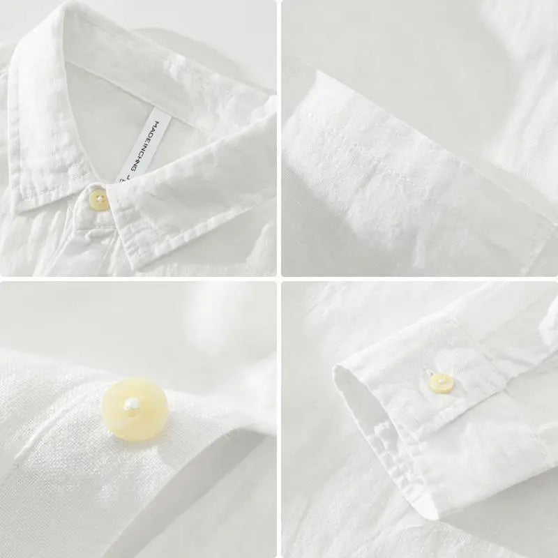 Japanese Retro Linen Pullover Shirt