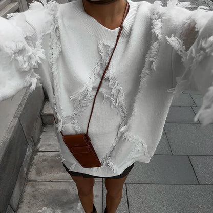 Chic Tassel Patch Sweater
