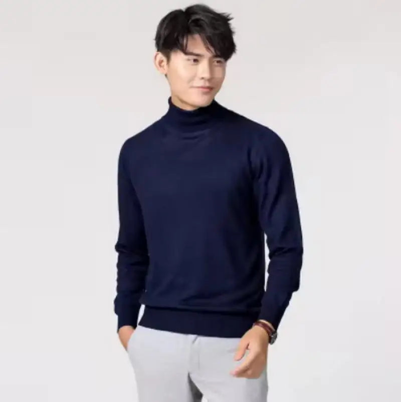 Men Cashmere Cotton Blend Pullover