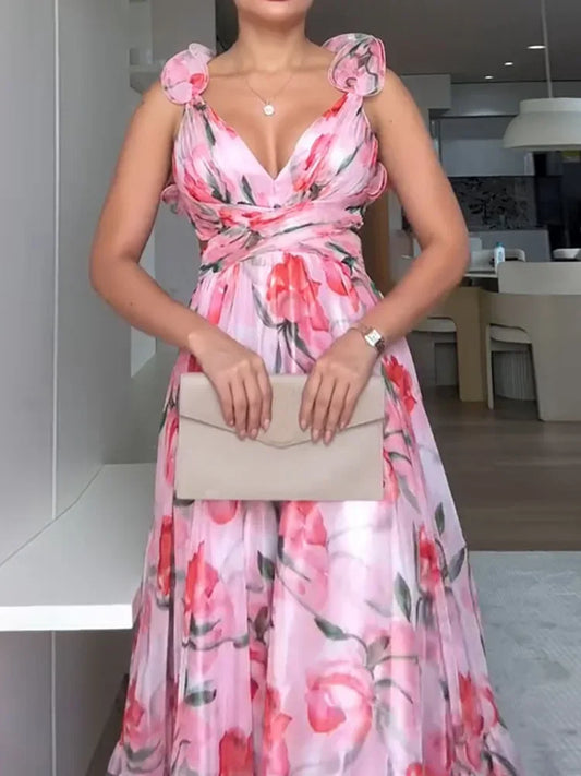 Elegant Waves Long Maxi Dress