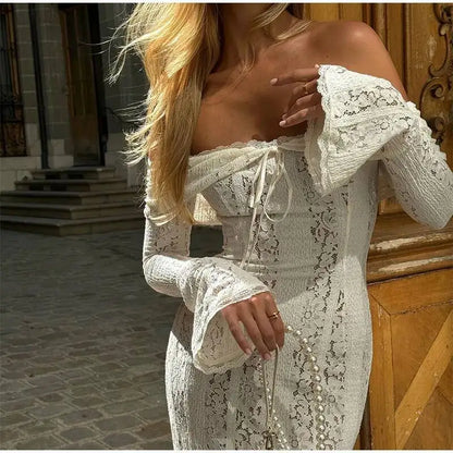 Lace Blossom Midi Dress