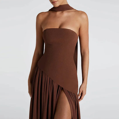 Midnight Charm Strapless Party Dress