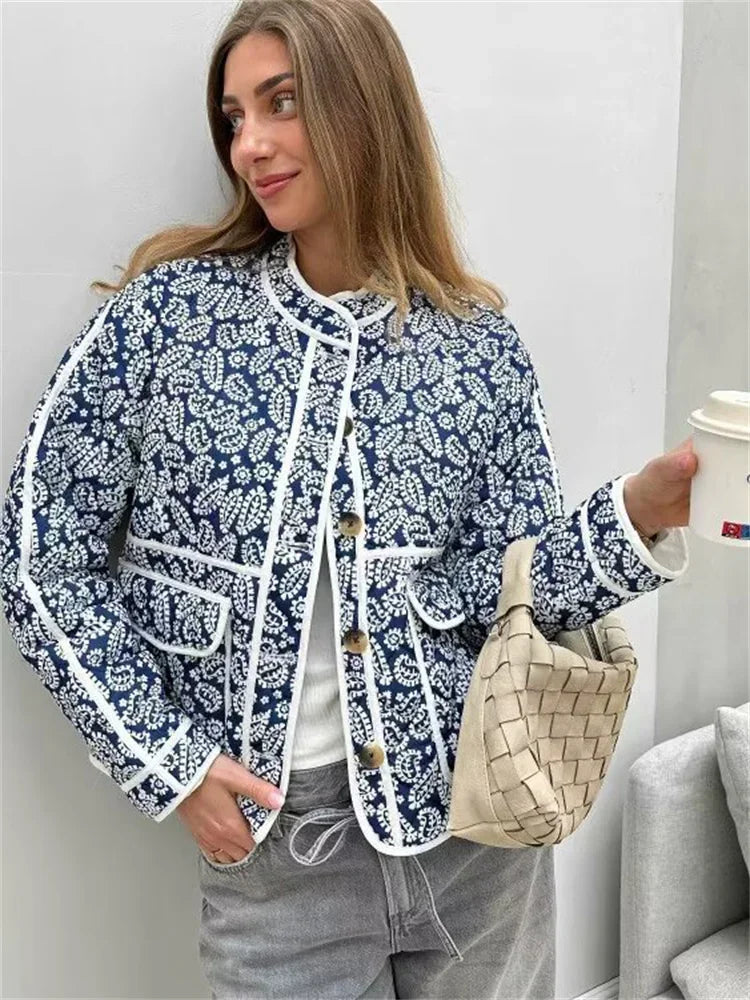 Canvas Charm Printed Patchwork Jacket