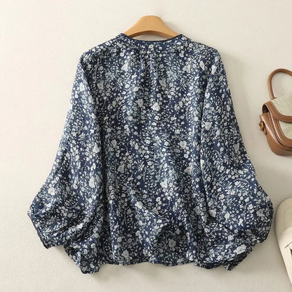 Blue & White Floral Lantern Shirt