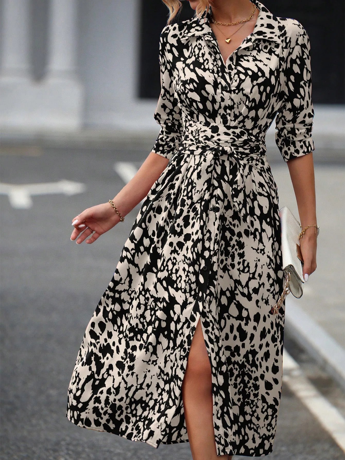 Spring Oversized Print Suit Set