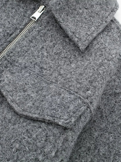 Stylish Grey Zipper Jacket