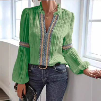 Colorblock Puff Sleeve Top