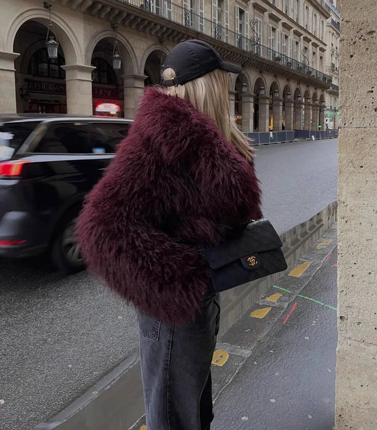 Long Sleeve Fur Coat