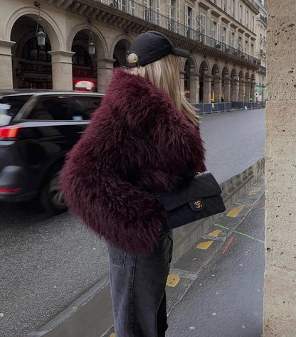 Long Sleeve Fur Coat