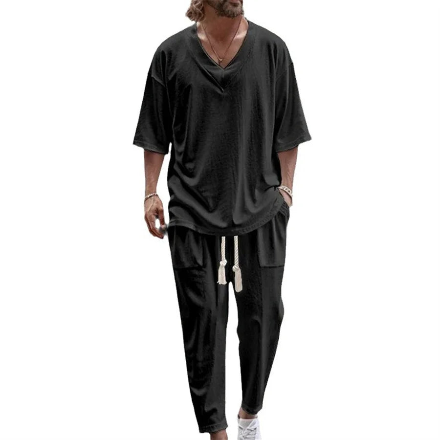 EaseMode V-Neck Two Piece Set