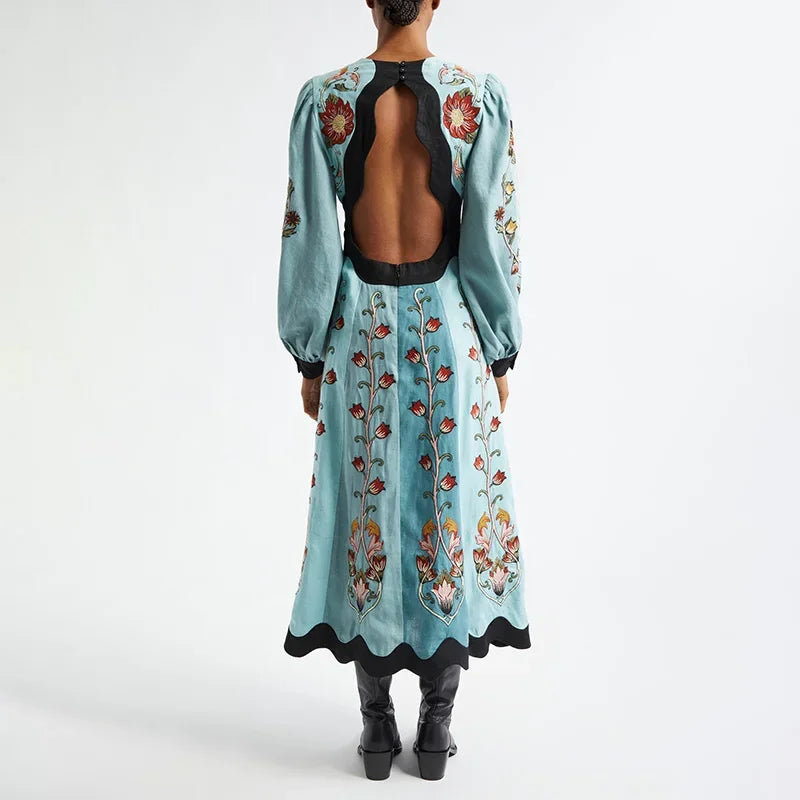 Chic Patchwork Floral Maxi Dress