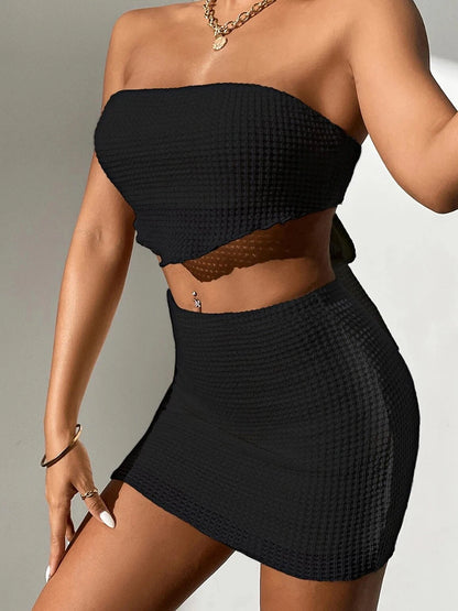 GlowKnit Strapless Skirt Set