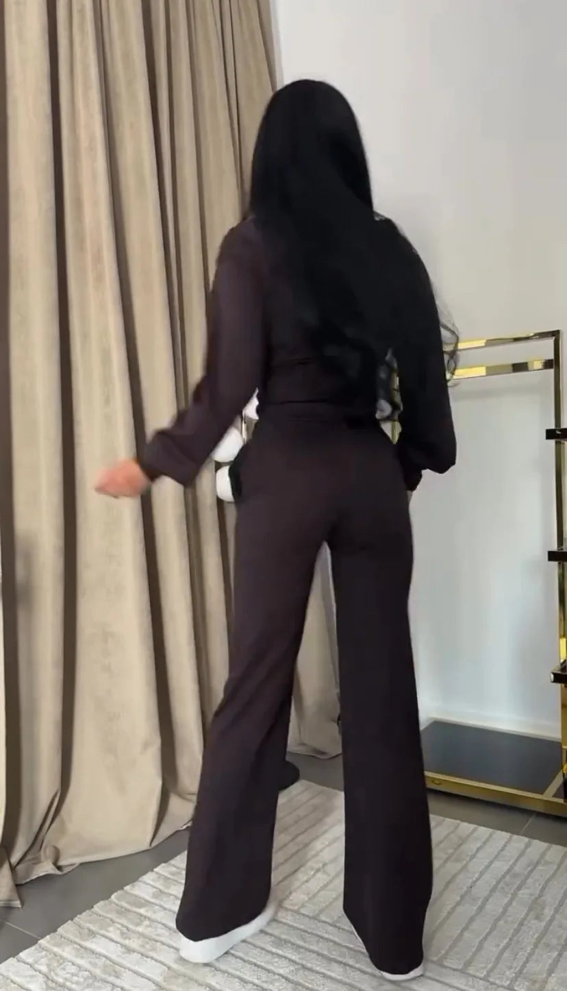 Hooded Zipper Sweatsuit Set