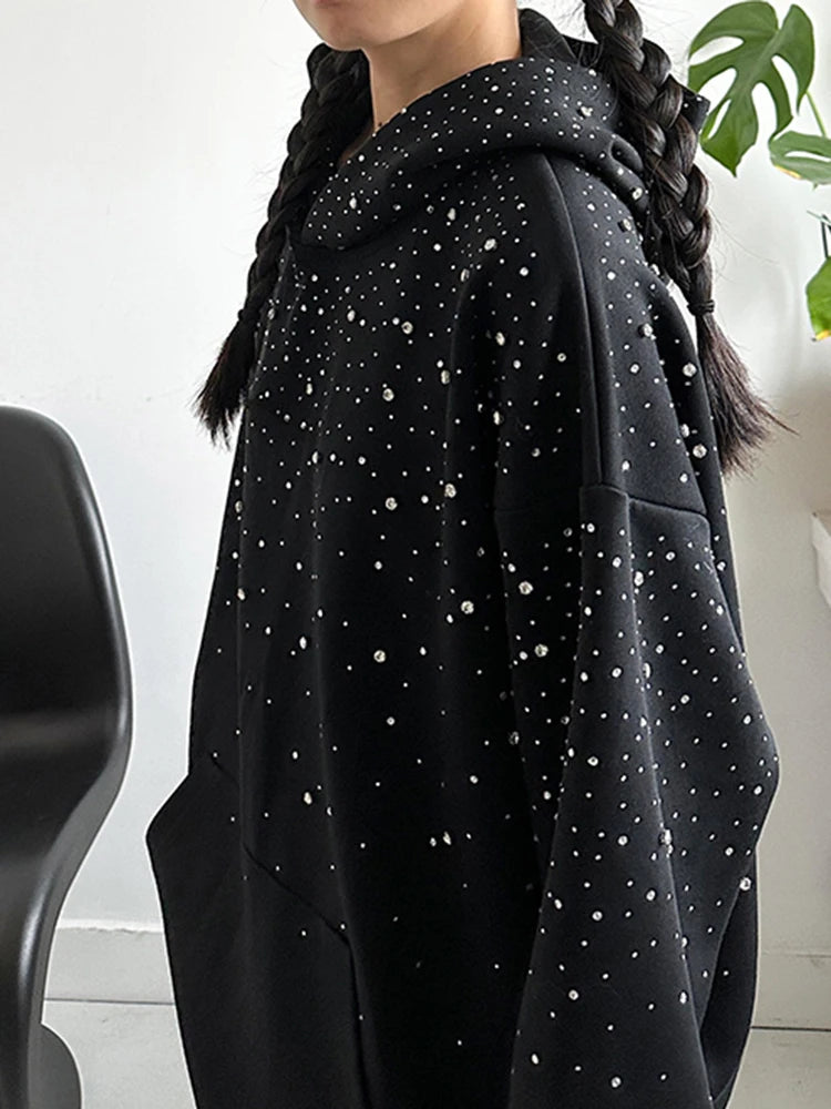 Black Rhinestone Sparkle Hoodie