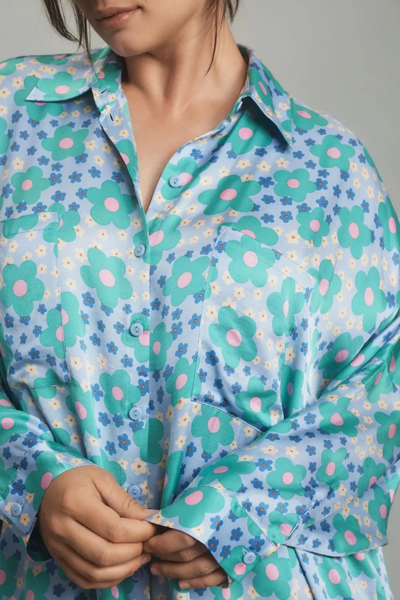 Chic Doodle Print Cardigan Dress