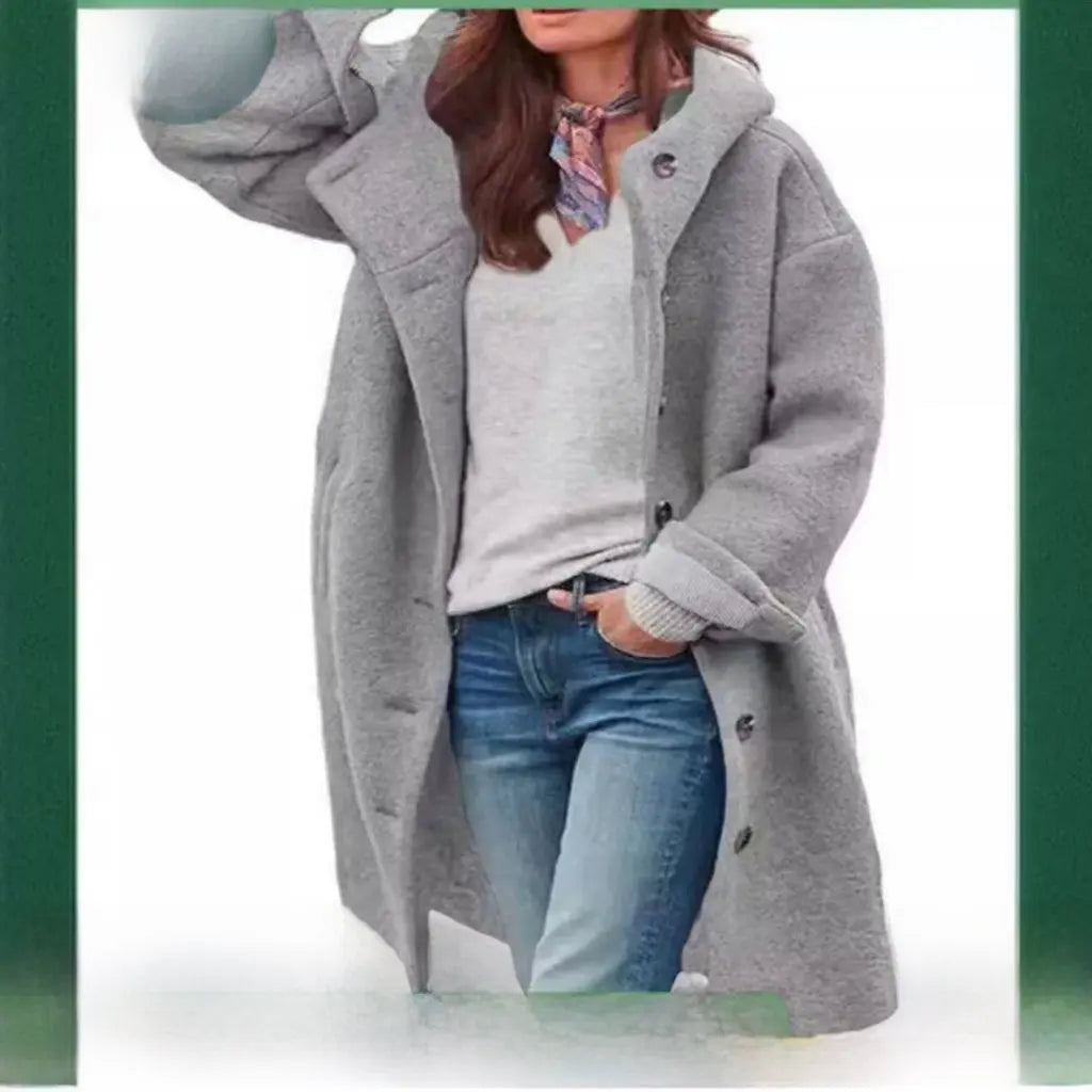 Women’s Long Hooded Wool Coat