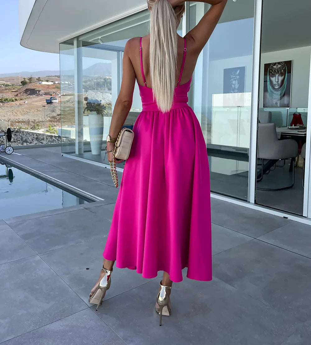Backless V-Neck Camis Dress