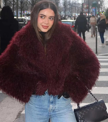 Long Sleeve Fur Coat