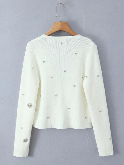 French Sweet Bow Knit Cardigan