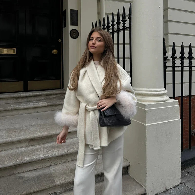 Luxury Woolen Fur Jacket