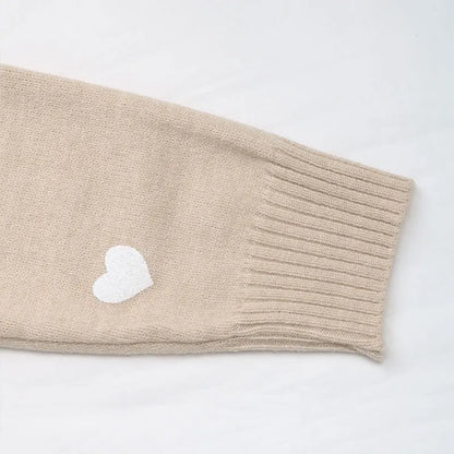 Lace Heart Patchwork Knit Sweater
