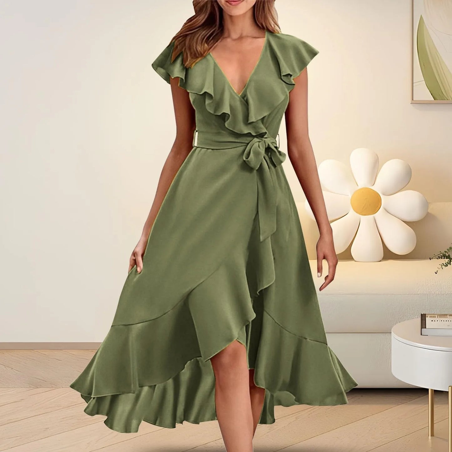 Boho Elegance Ruffle Dress